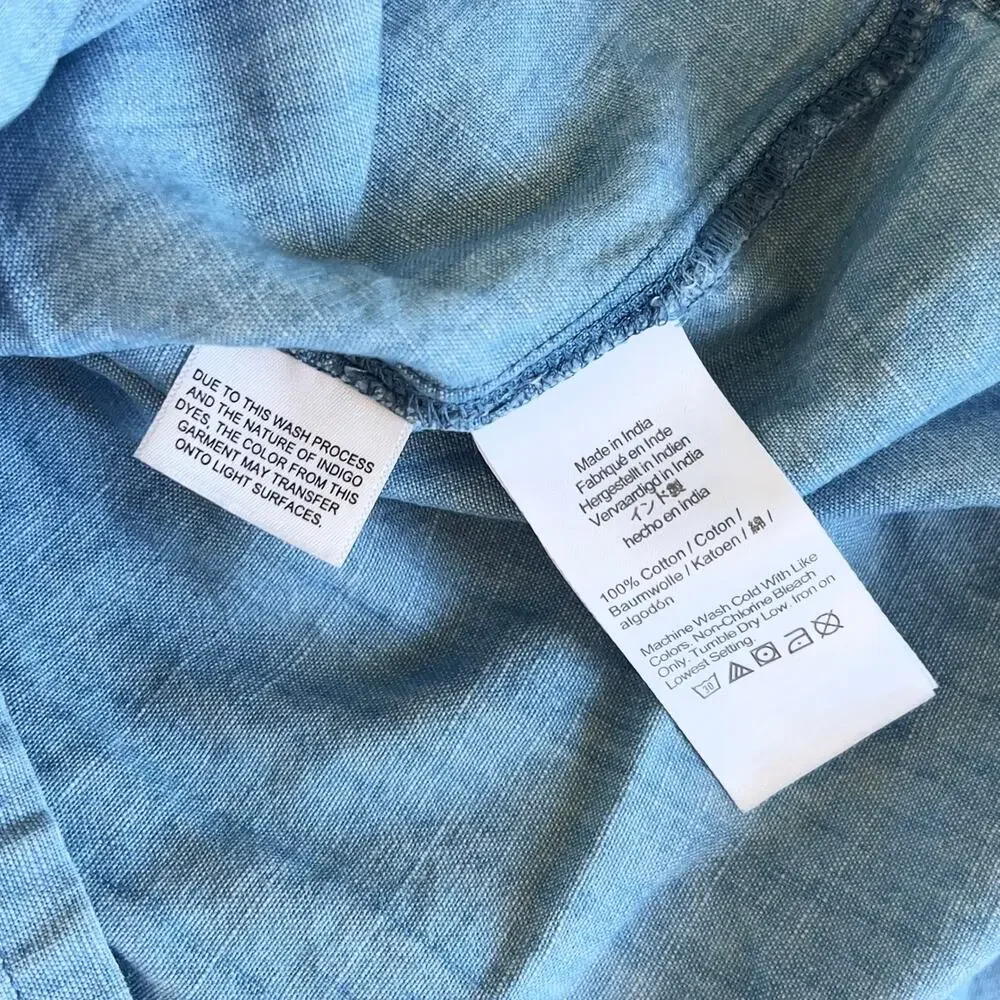 J.Crew Crewcuts Denim Chambray Dress Girls Size 6 Cotton